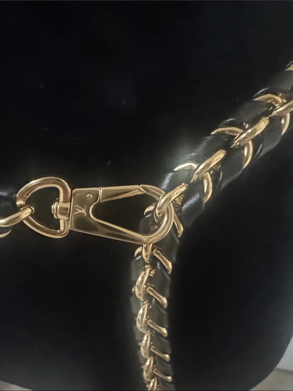 Louis Vuitton Black and Gold Chain Waistbelt with LV Medallion - Picture 5 of 6